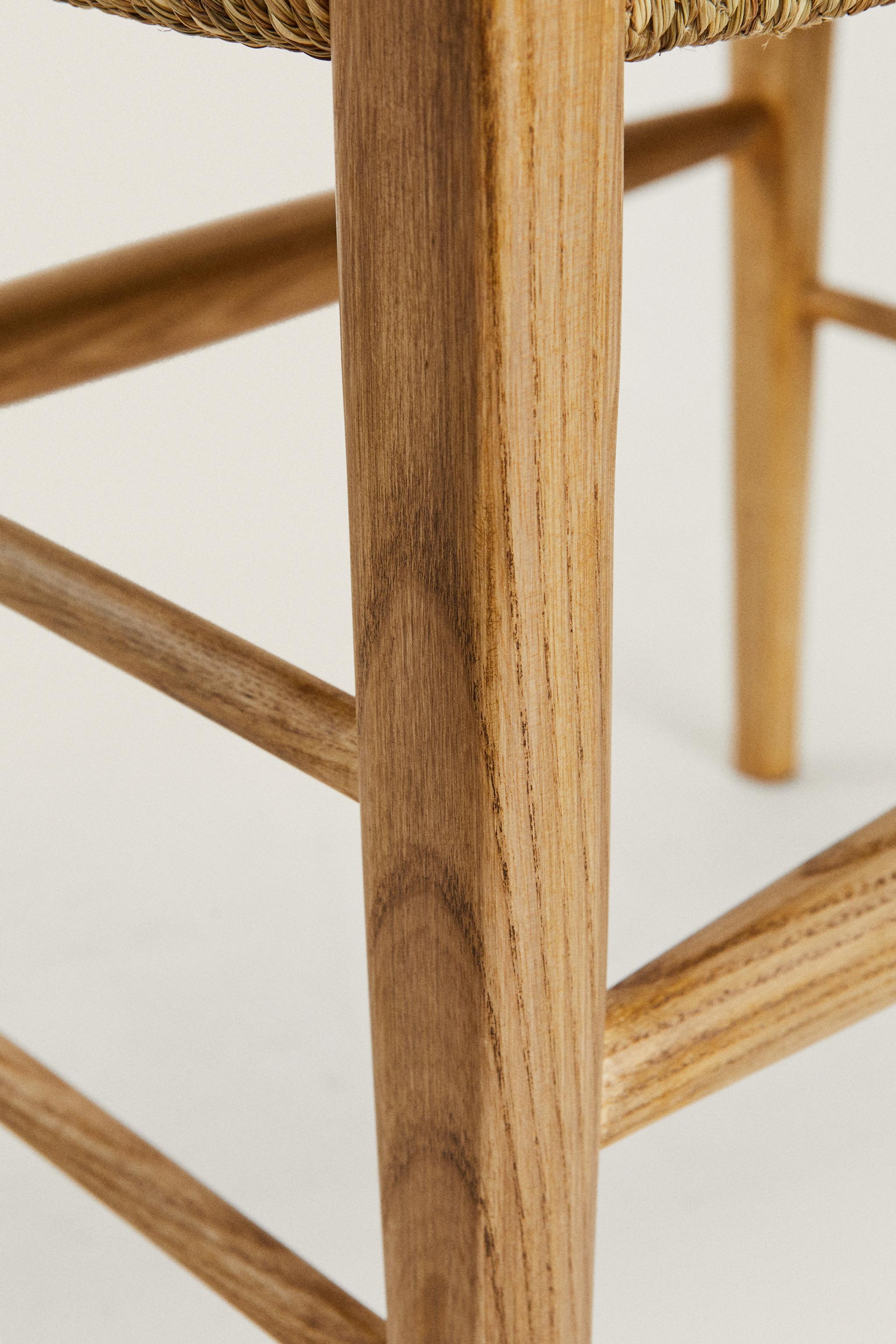 BANC EN FRÊNE ET JONC DE MER